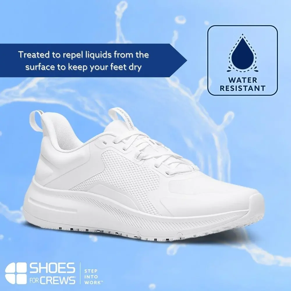 SHOES FOR CREWS WOMEN'S SLIP-RESISTANT WORK SNEAKERS - CROSSING, SIZE 11 WHITE